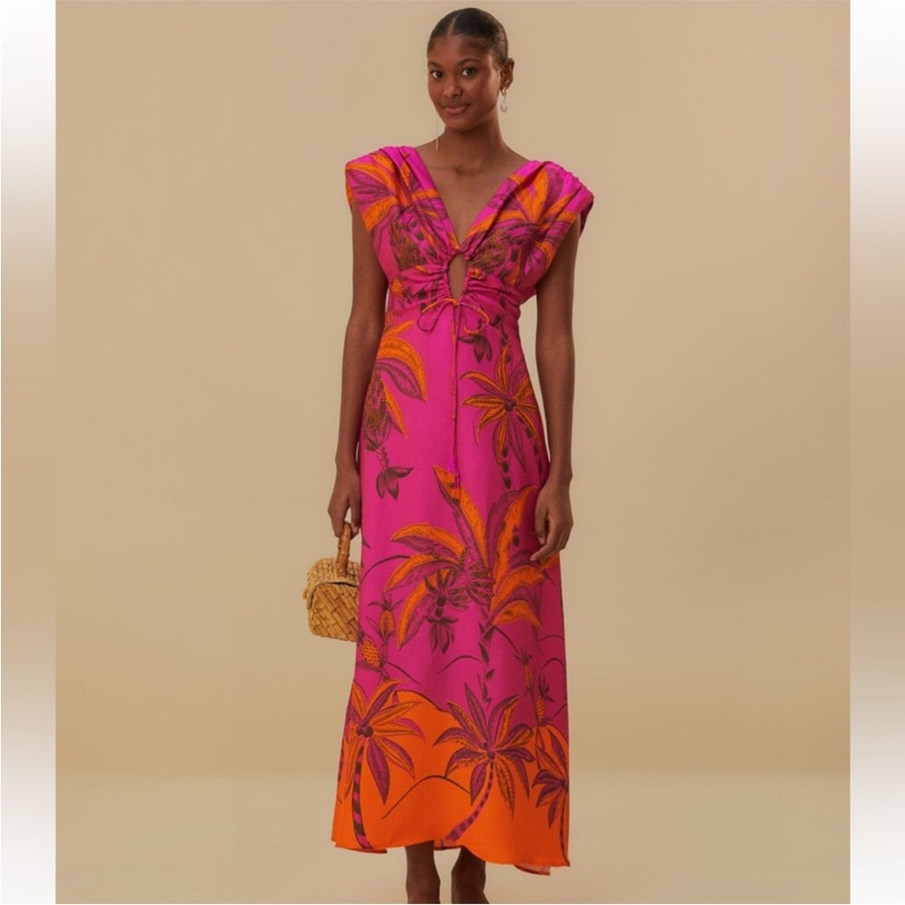 Farm Rio Pink beach forest maxi dress - NWT XS